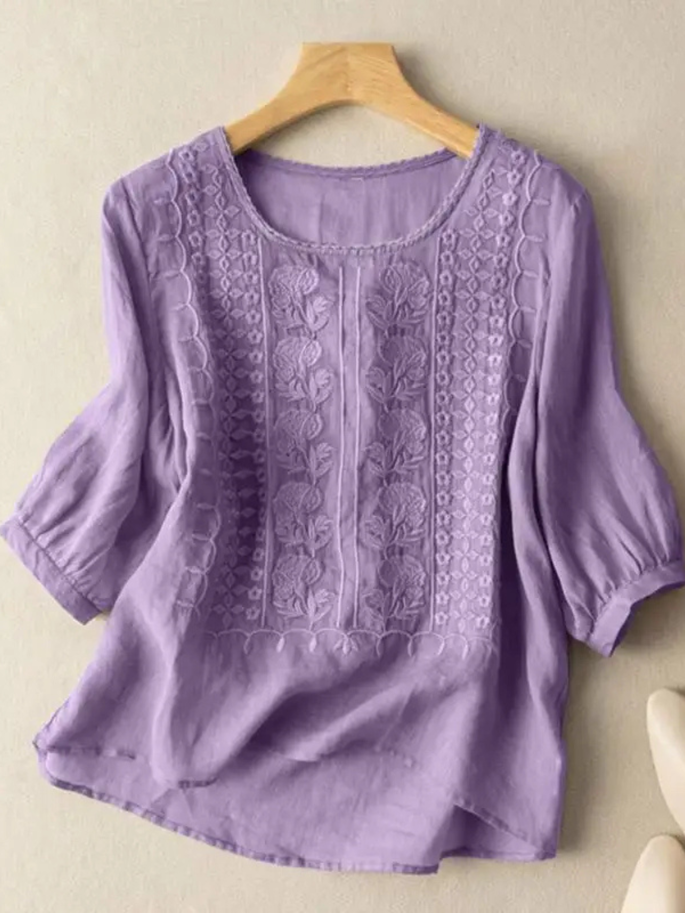 Elegant Embroidered Relaxed Fit Blouse for Women