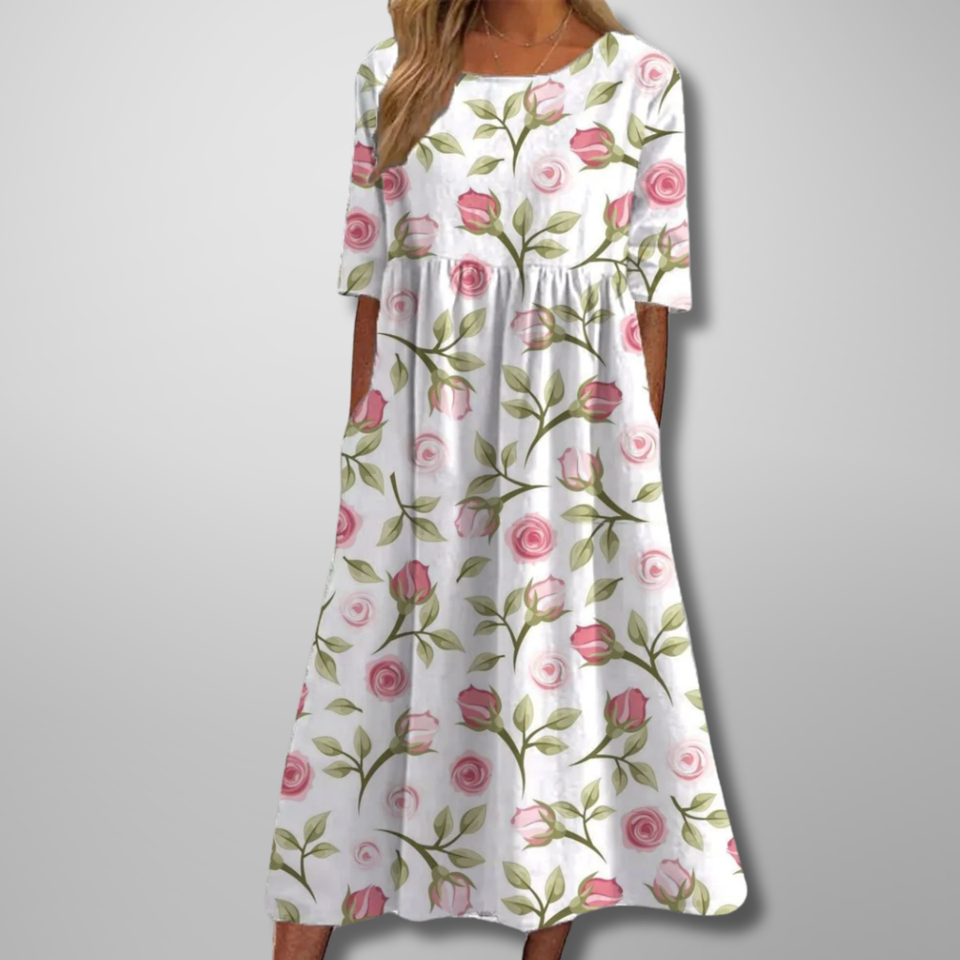 Soft Flowing Floral Midi Dress