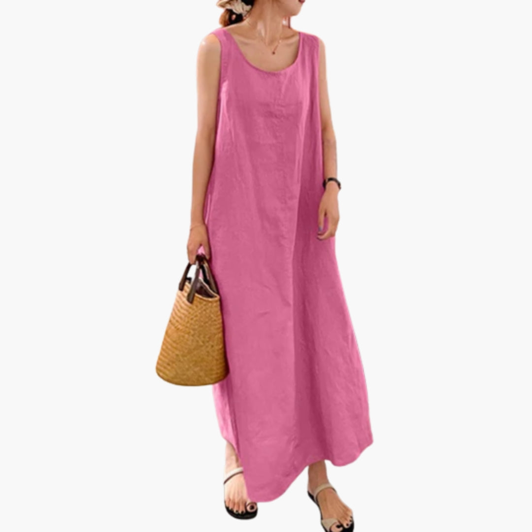 Sleeveless Women’s Maxi Dress Round Neck