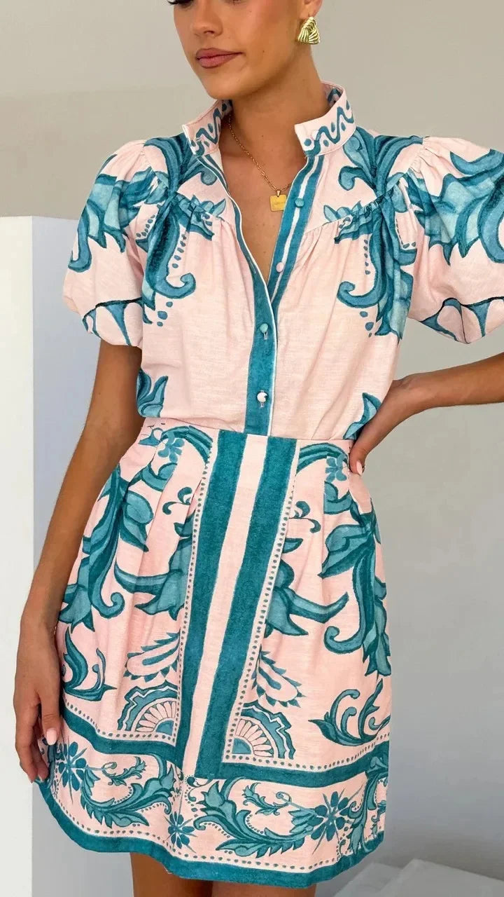 Kelsey Floral Linen Cocktail Dress for Women