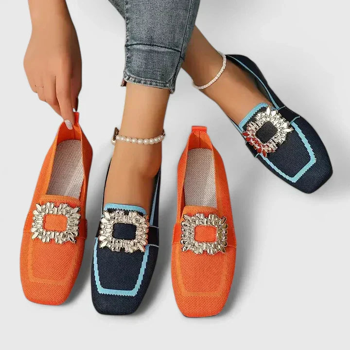 Square Toe Loafers Slip-On Flats for Women