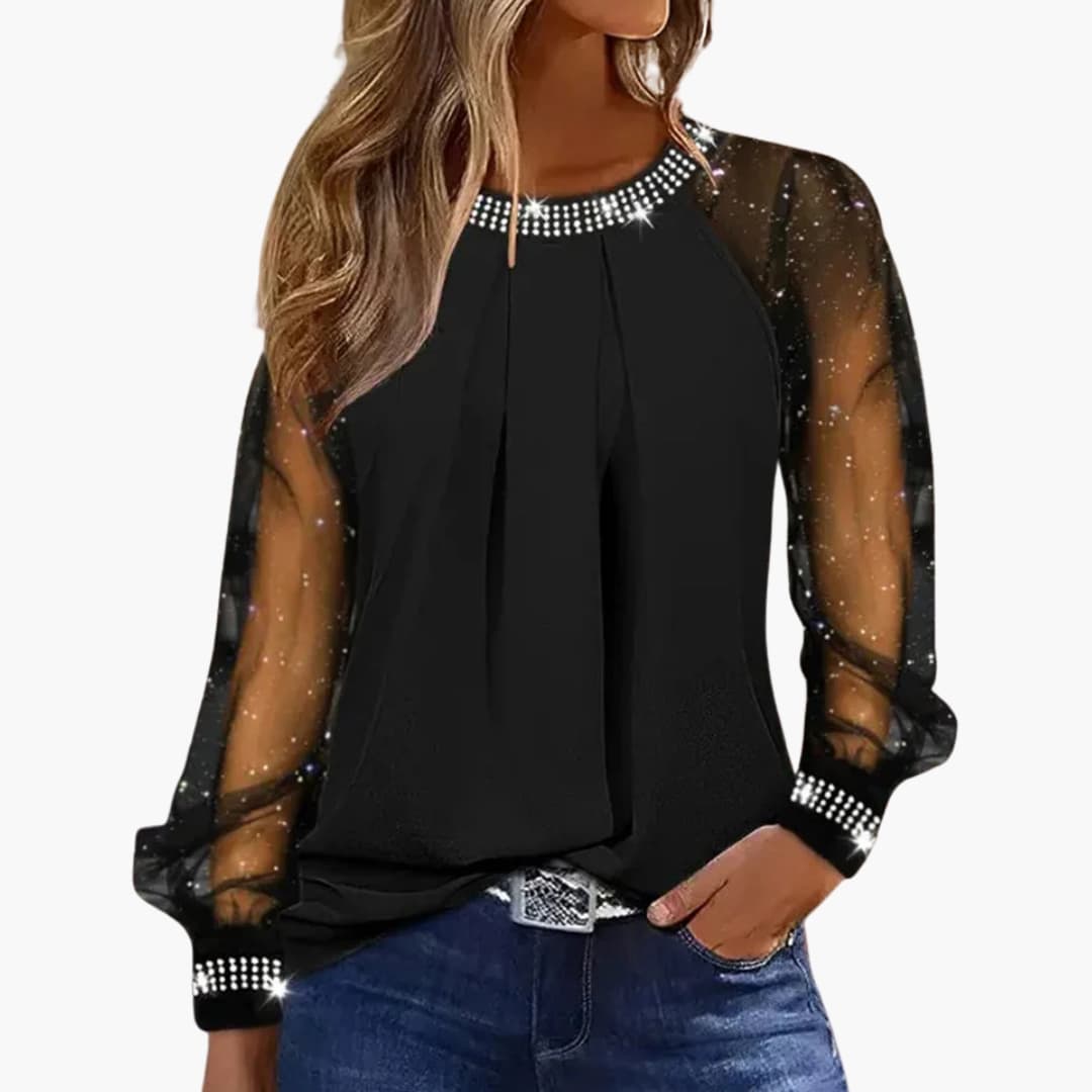 Elegant Women’s Long Sleeve Round Neck Top