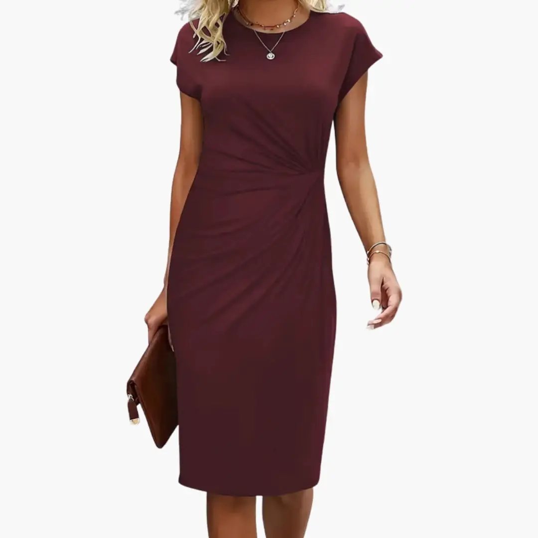 Women’s Elegant Ruched Midi Dress