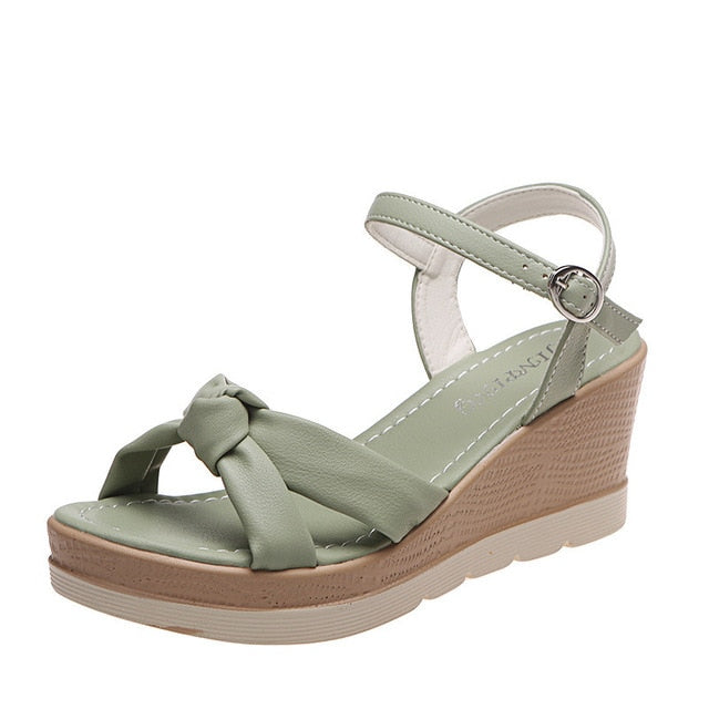 Comfort Platform Wedge Sandals with Ankle Strap