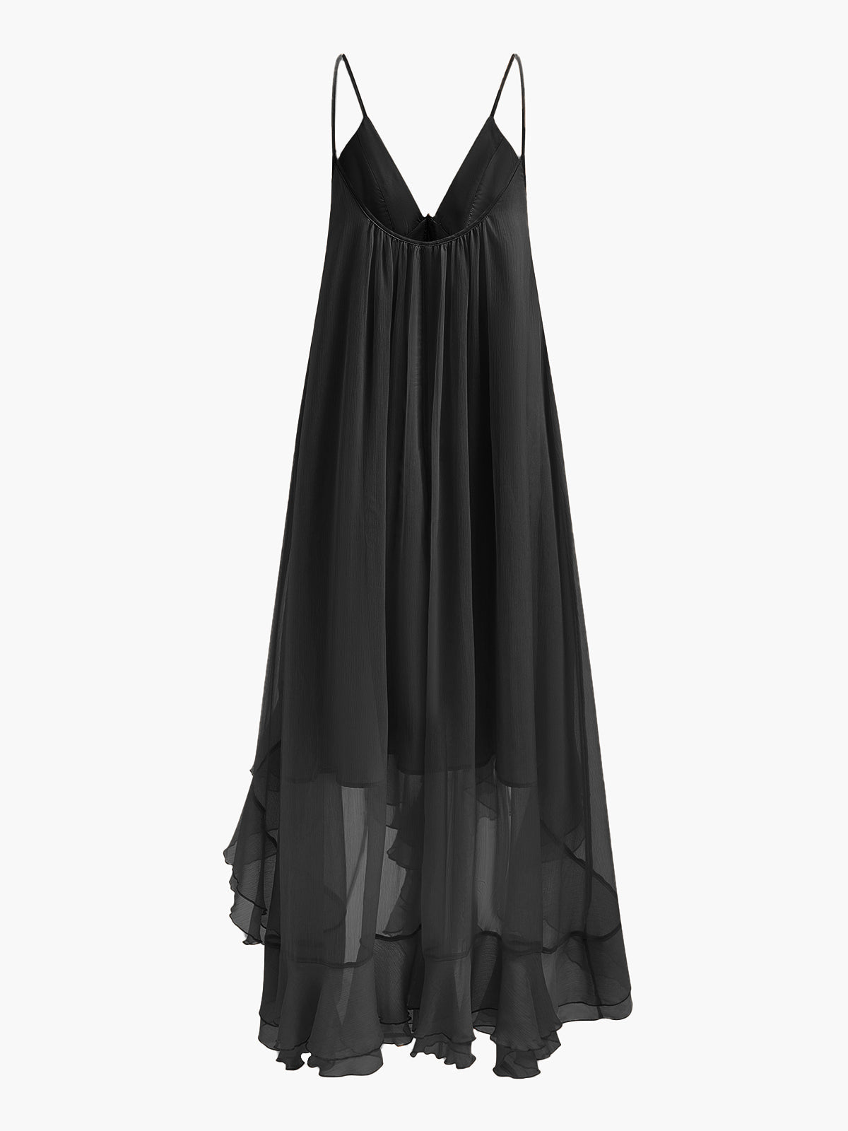 Chiffon Layered Dress with Cape Cloak for Women