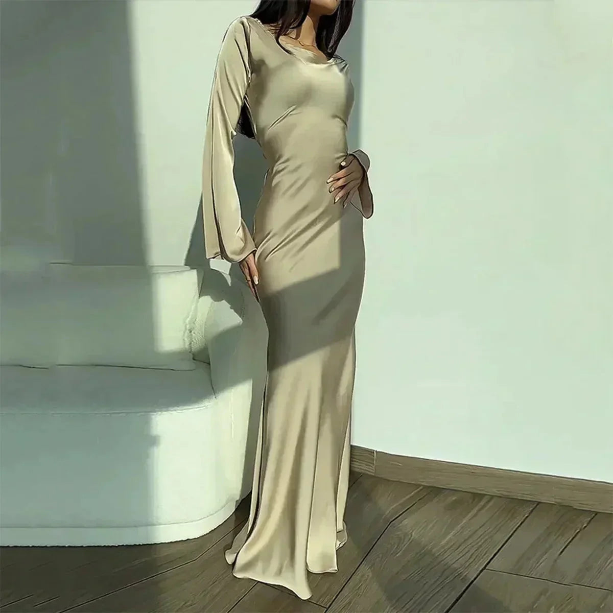 Eowyn – Elegant Satin Kaftan Dress