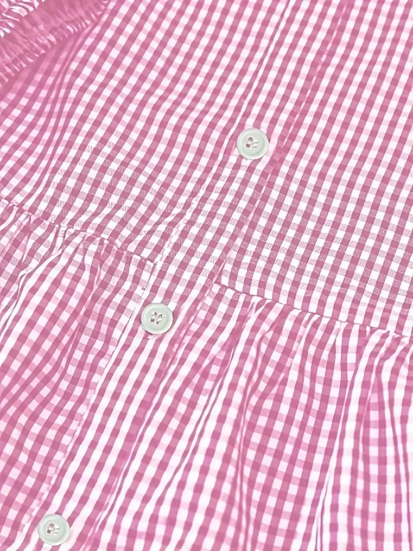 Gingham Mini Dress with 3/4 Sleeves for Women