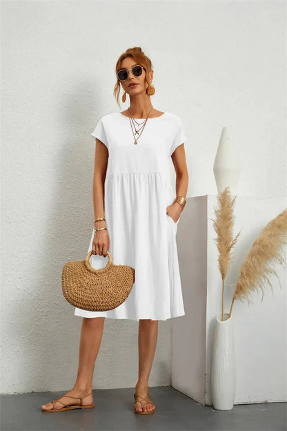 Comfortable Casual Dress Pocketed