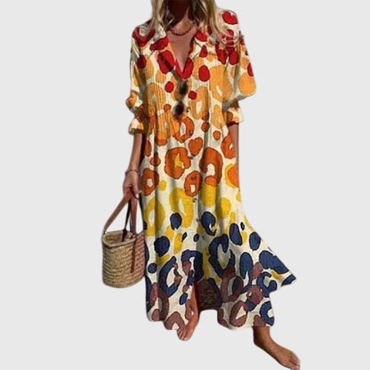 Bohemian Maxi Dress Multicolor Flowing for Women