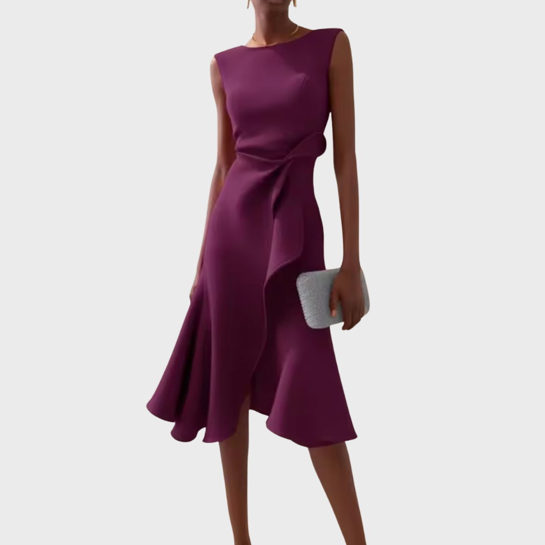 Women's Elegant Sleeveless Midi Cocktail Dress