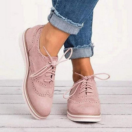 Women’s Lace-Up Oxford Sneakers with Brogue Detailing