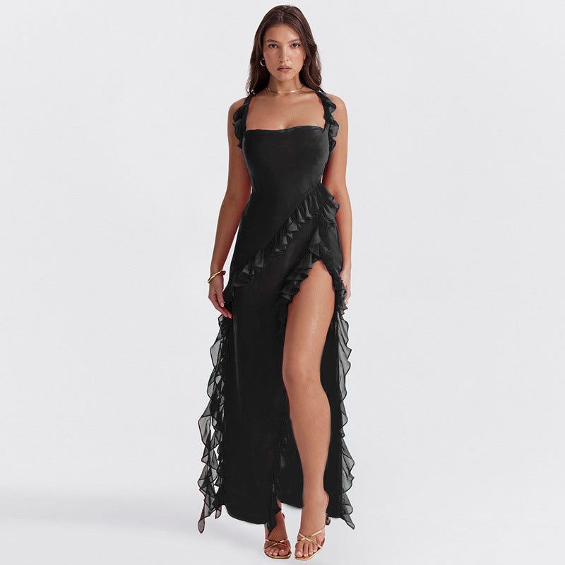 Ariella Ruffle Midi Dress for Women - Elegant & Flattering