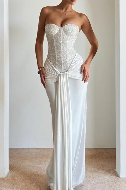 Women’s Sweetheart Neck Mermaid Gown with Draped Corset Bodice