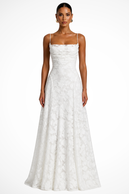 Women’s Floral Lace Mermaid Maxi Dress for Formal Occasions