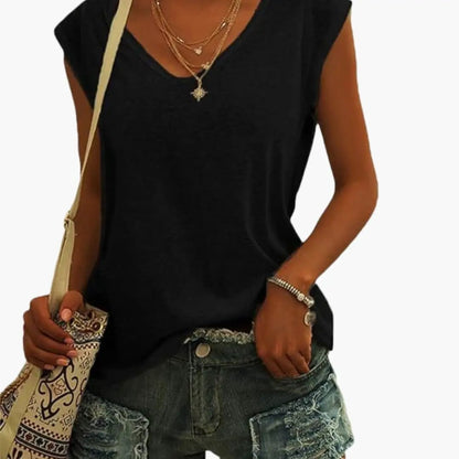Relaxed Everyday V Neck Sleeveless Top for Women