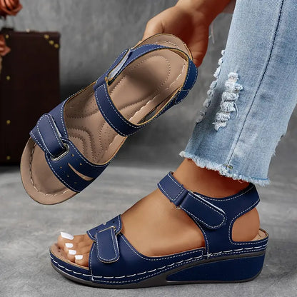 Casual Comfort Platform Sandals with Velcro Straps