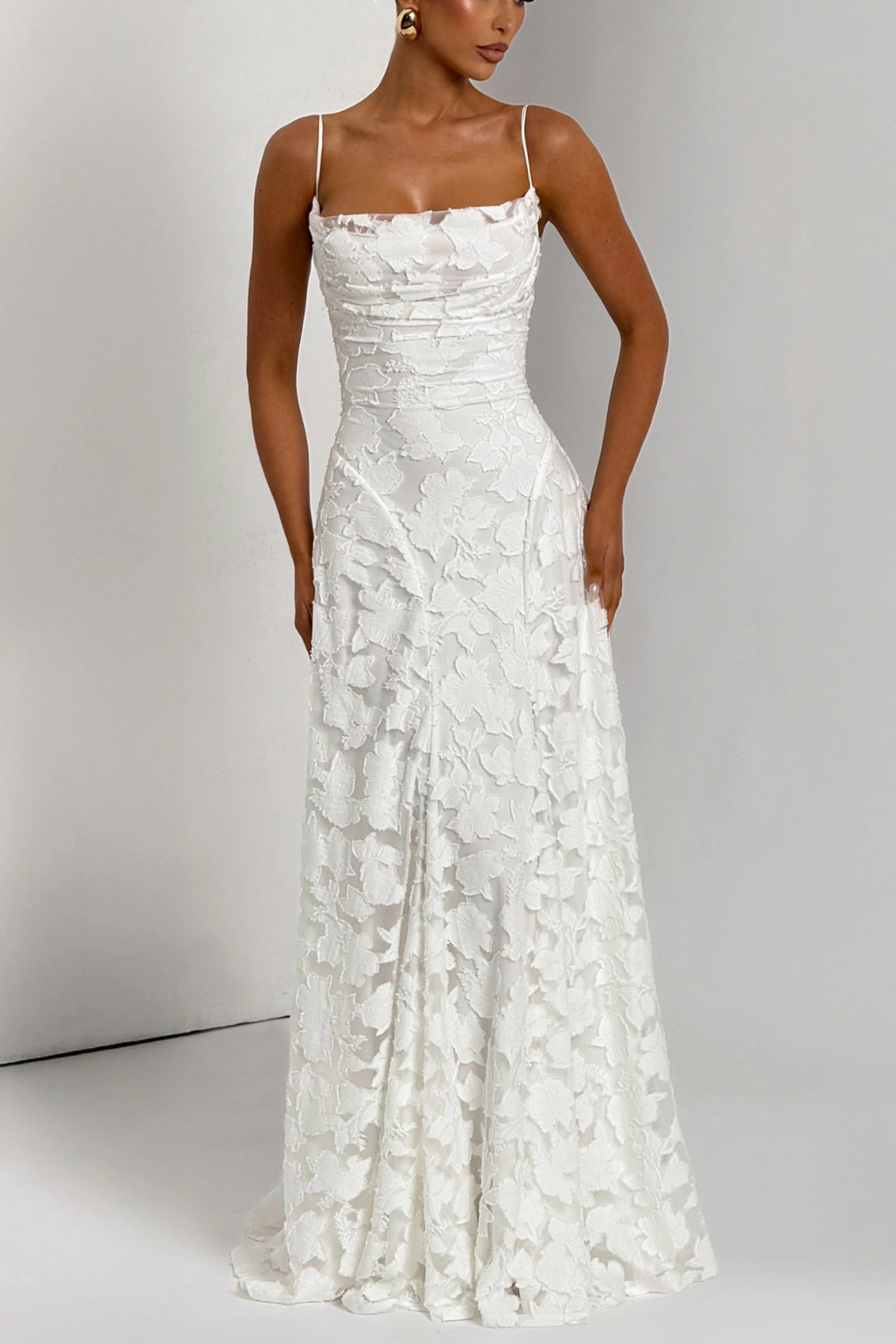 Women’s Floral Lace Mermaid Maxi Dress for Formal Occasions