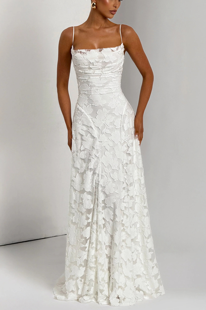 Women’s Floral Lace Mermaid Maxi Dress for Formal Occasions