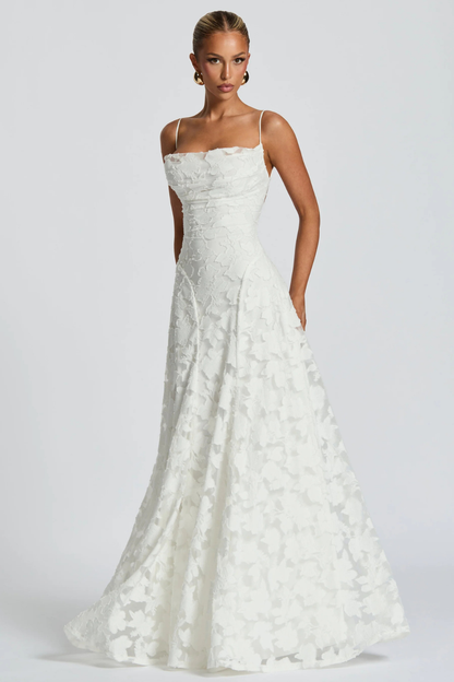 Women’s Floral Lace Mermaid Maxi Dress for Formal Occasions