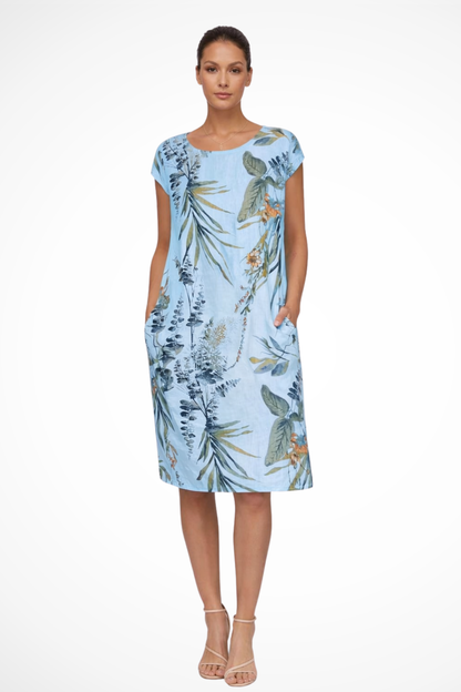 Relaxed Fit Women’s Summer Dress with Botanical Print