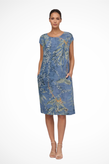 Women’s Elegant Floral Print Midi Dress for Casual Wear