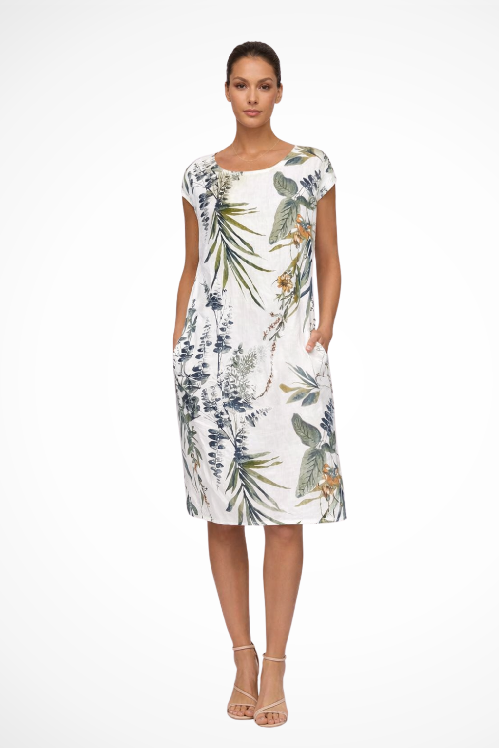 Women’s Elegant Floral Print Midi Dress for Casual Wear