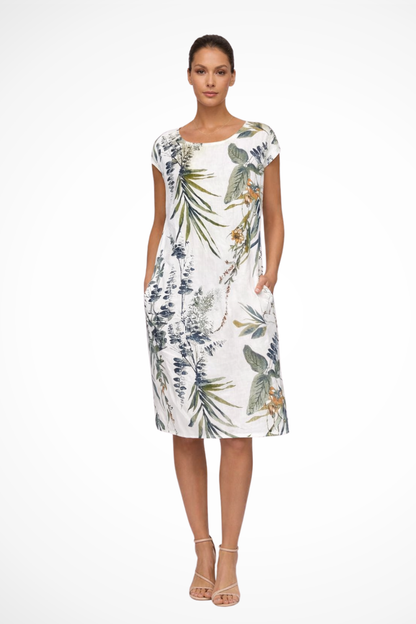 Women’s Elegant Floral Print Midi Dress for Casual Wear