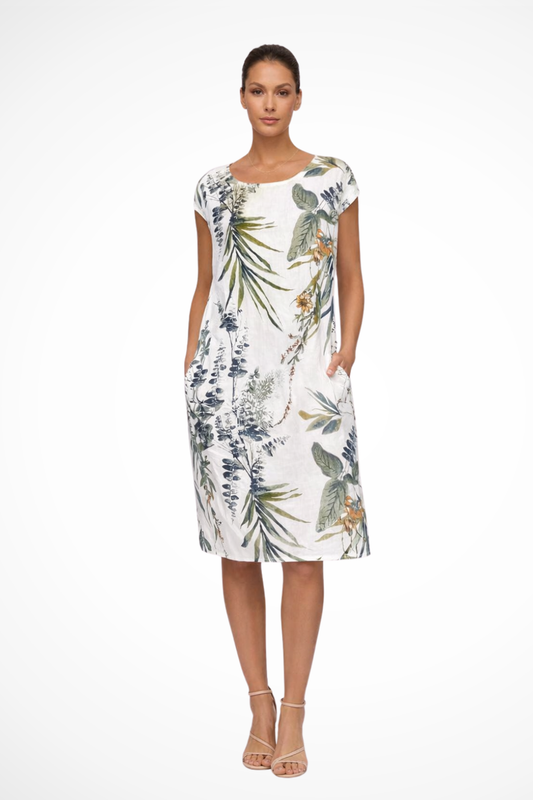 Women’s Elegant Floral Print Midi Dress for Casual Wear