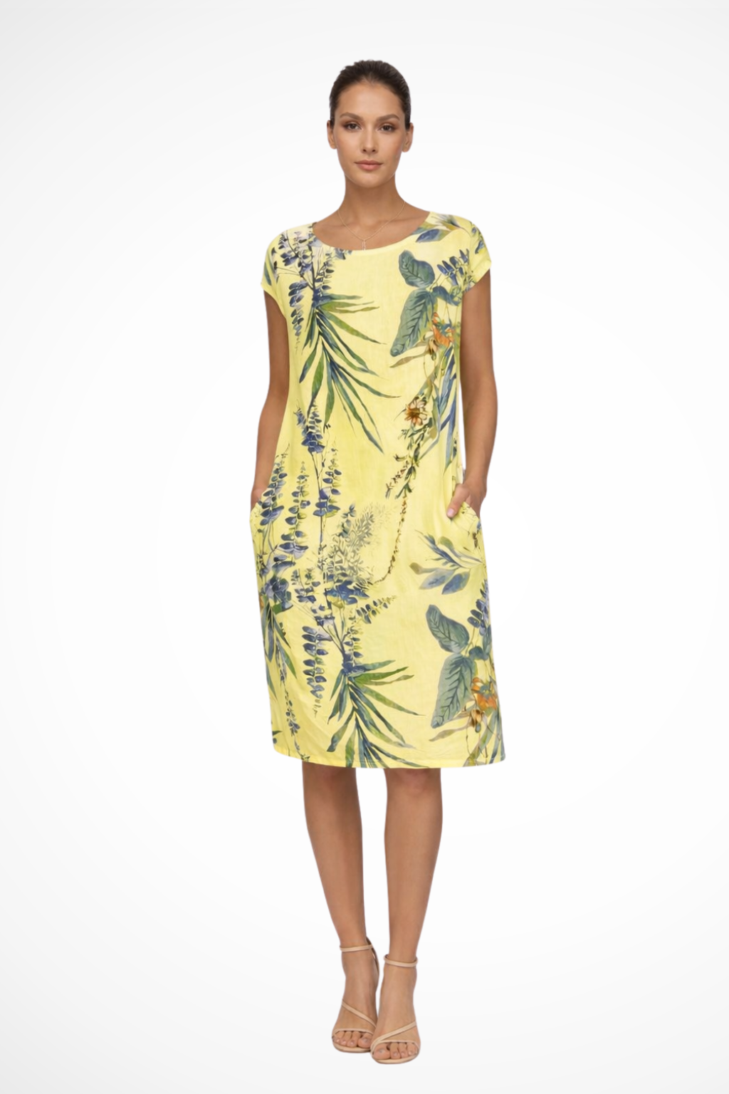 Women’s Elegant Floral Print Midi Dress for Casual Wear