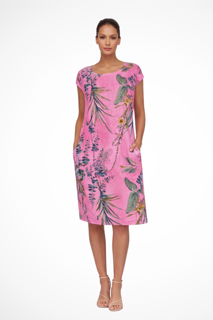 Women’s Elegant Floral Print Midi Dress for Casual Wear