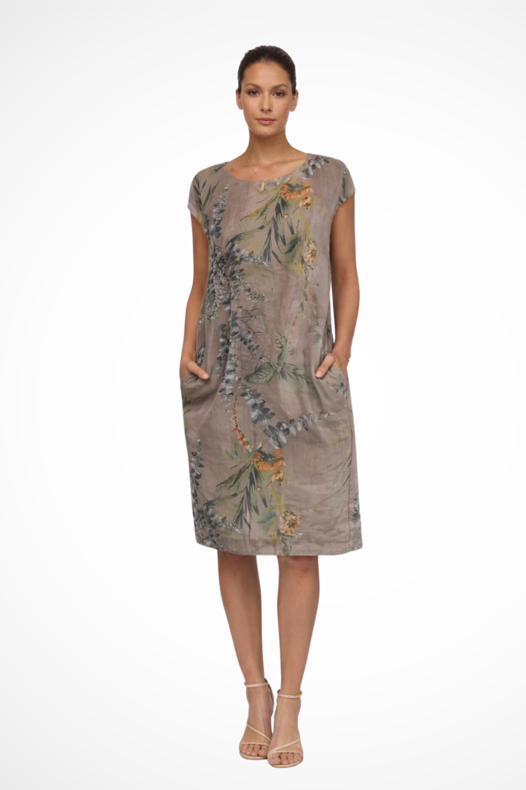 Women’s Elegant Floral Print Midi Dress for Casual Wear