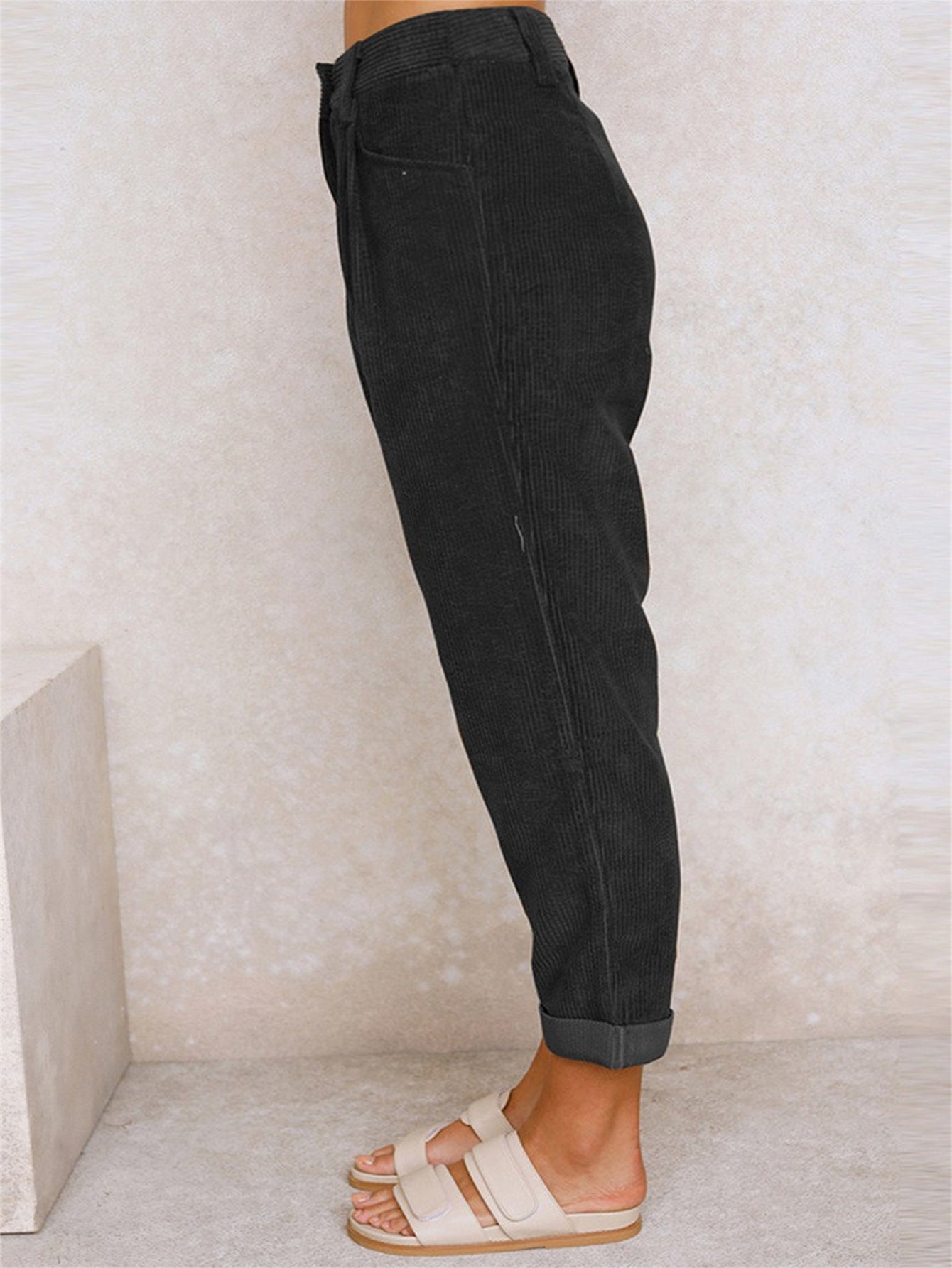 Relaxed High Waist Casual Trousers for Women
