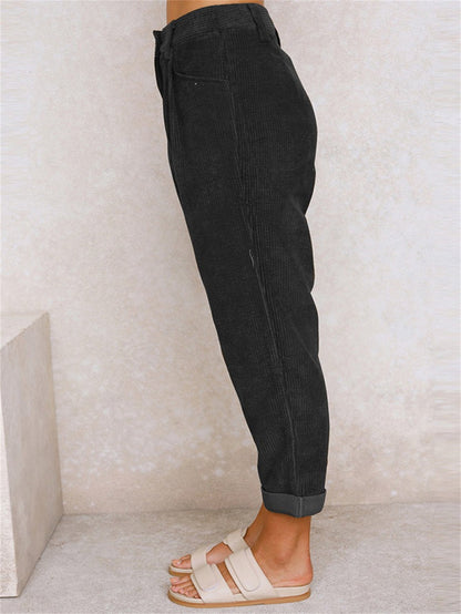 Relaxed High Waist Casual Trousers for Women