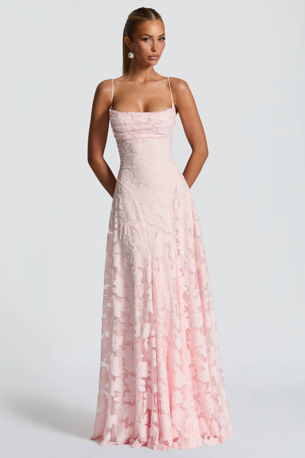 Women’s Floral Lace Mermaid Maxi Dress for Formal Occasions