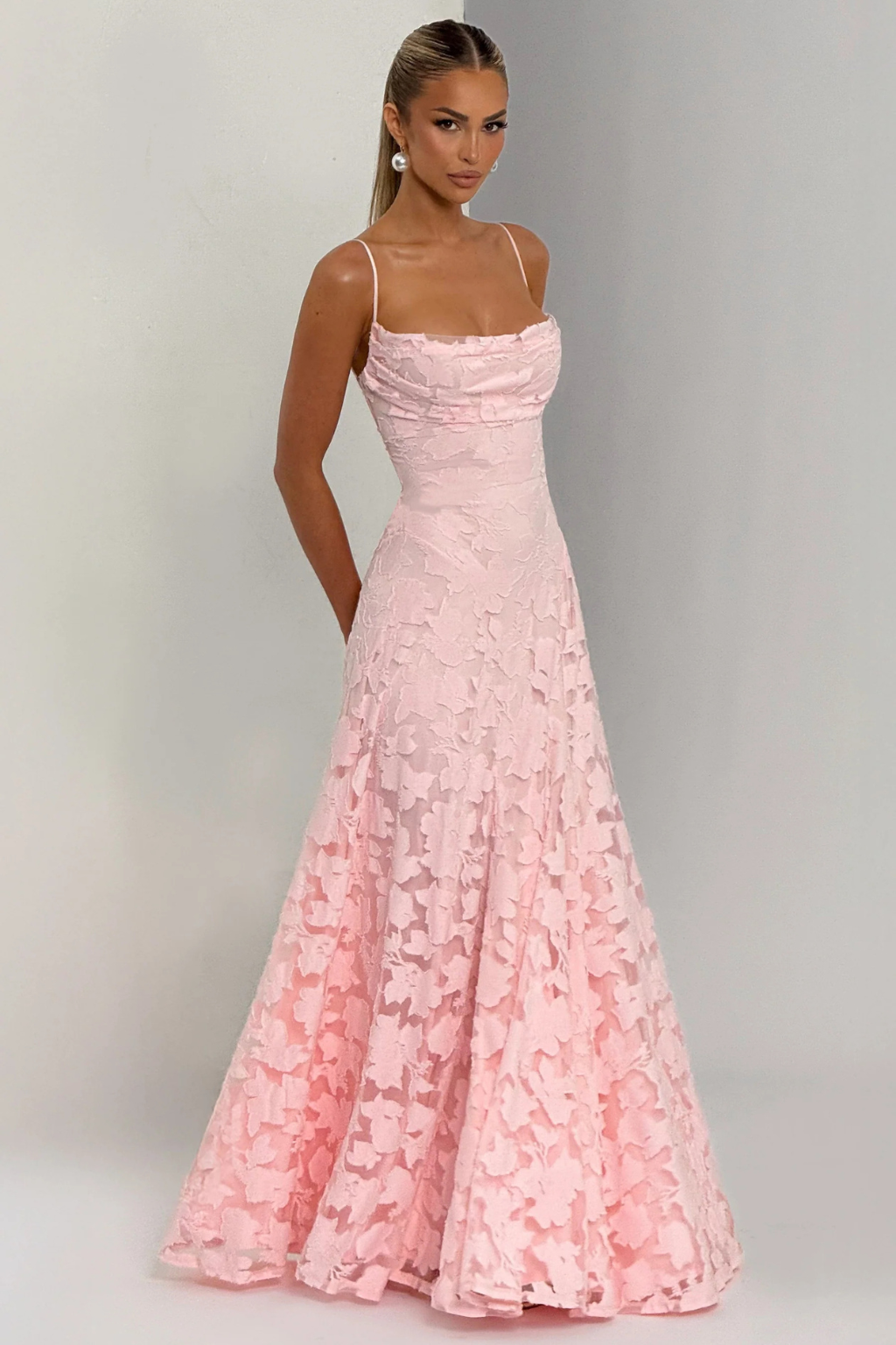 Women’s Floral Lace Mermaid Maxi Dress for Formal Occasions