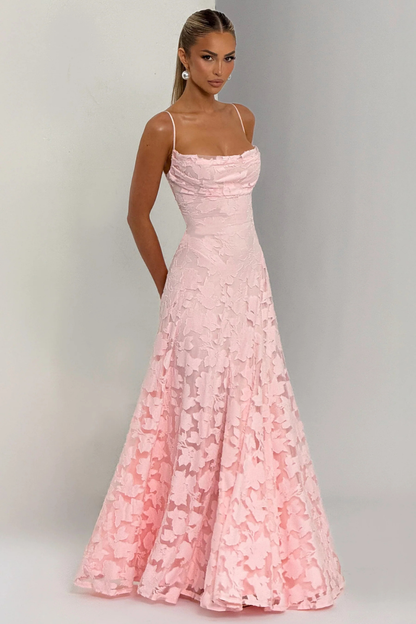 Women’s Floral Lace Mermaid Maxi Dress for Formal Occasions