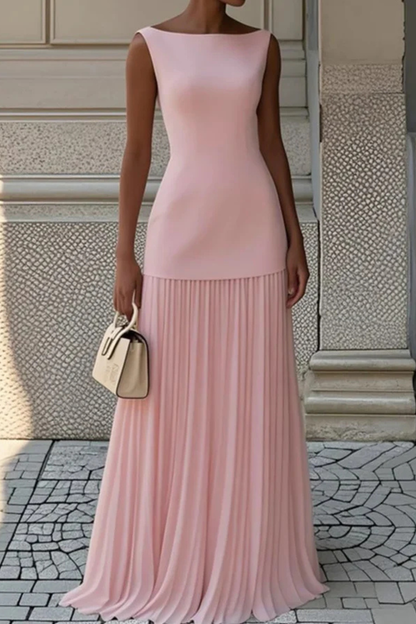 Elegant Pleated Women Maxi Dress