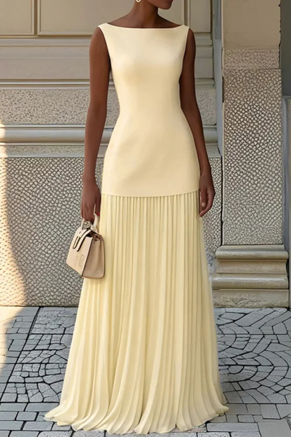 Elegant Pleated Women Maxi Dress