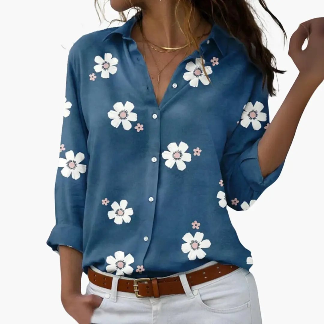 Women’s Casual Floral Button Up Blouse