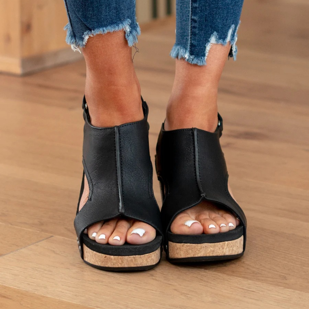 Cut-Out Wedge Open-Toe Sandals for Women