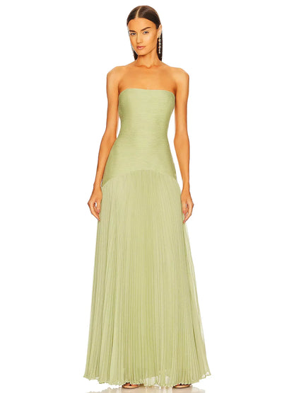Ruby Strapless Pleated Maxi Dress for Women