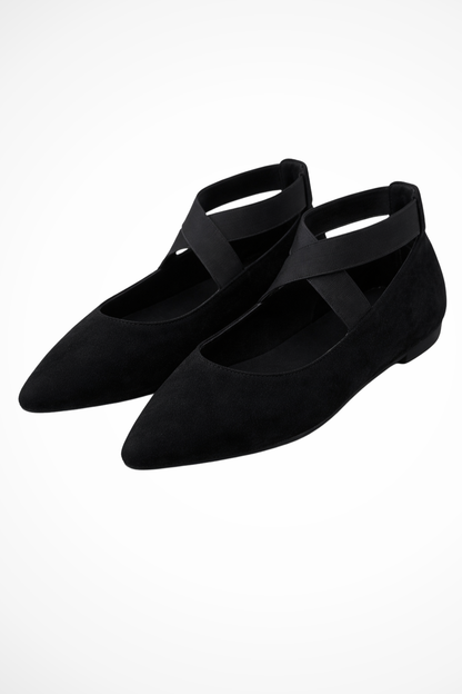 Women’s Pointed Toe Ballet Flats Cross Strap Mary Jane Shoes