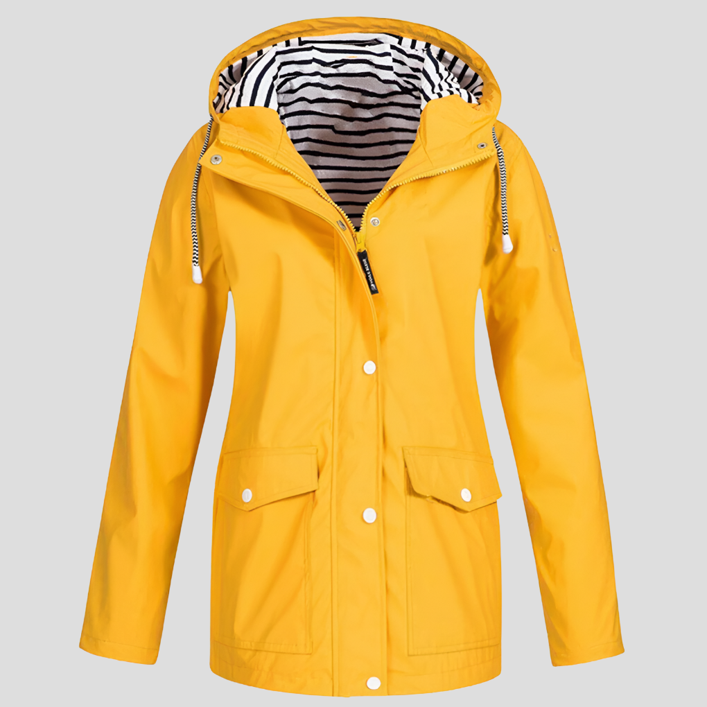 Women’s Hooded Waterproof Jacket with Front Pockets