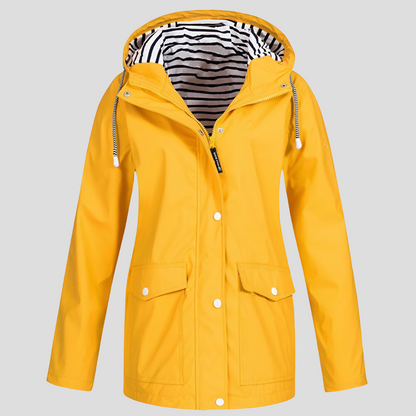 Women’s Hooded Waterproof Jacket with Front Pockets
