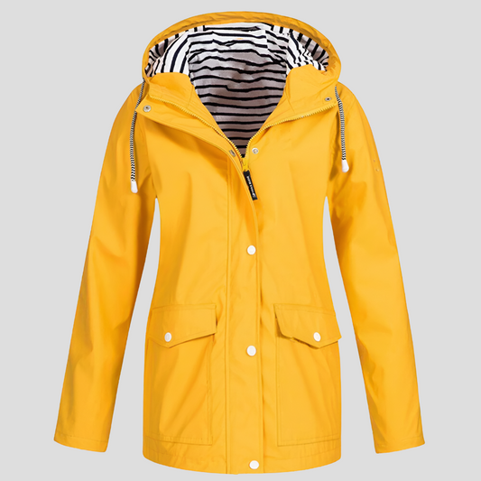 Women’s Hooded Waterproof Jacket with Front Pockets