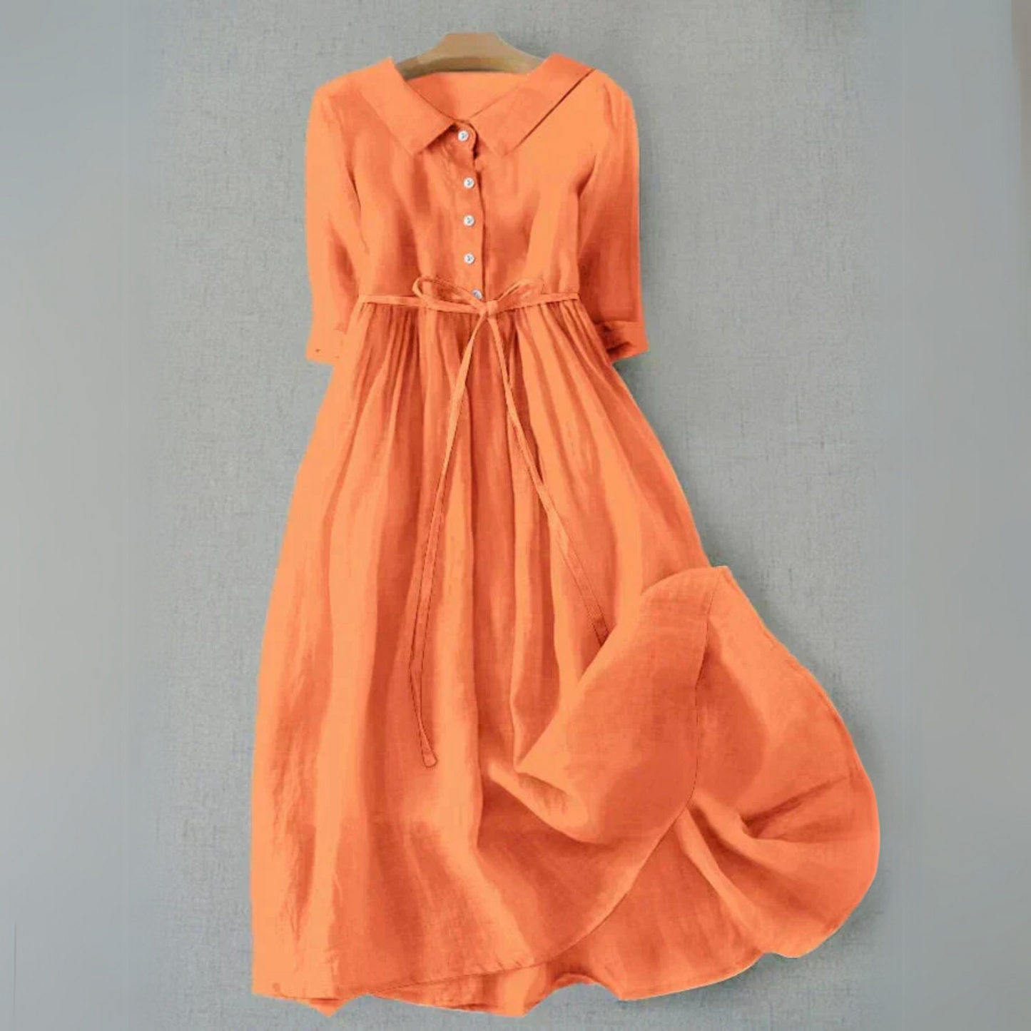 Elegant Button-Front Flowing Midi Dress for Women
