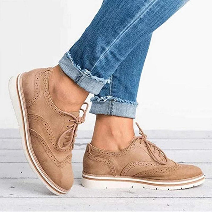 Women’s Lace-Up Oxford Sneakers with Brogue Detailing