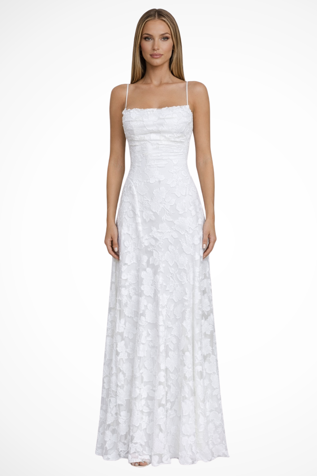 Women’s Lace Strap Backless Maxi Evening Dress