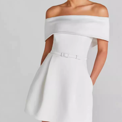 Off-Shoulder Flared Mini Dress for Women