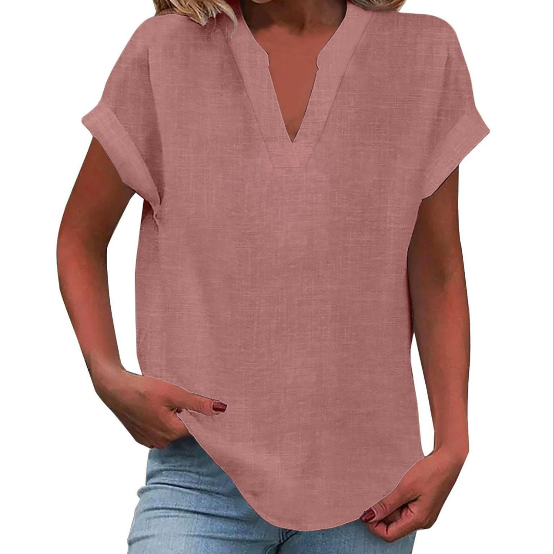 Women's Casual V-Neck Loose Fit Summer Blouse